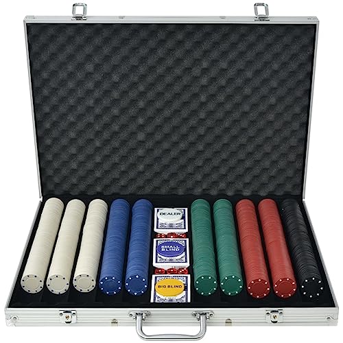 UJCHVHN Home Garden,Pokerset mit 1000 Chips Aluminium UJCHVHN Home Garden,Pokerset mit 1000 Chips Aluminium von UJCHVHN