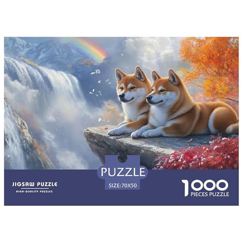 1000-Teile Akita Hund Geschicklichkeitsspiel Puzzles Für Erwachsen Lernspiel Premium Quality Stress Abbauen Für Erwachsene Und Kinder Ab 14 Jahren 70x50cm/1000pcs von UJSDVNNJJ