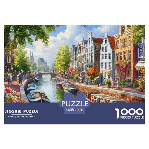 1000 Teile Amsterdamer Kanal Pädagogisches Spiel Puzzles Für Erwachsen Herausforderung Spielzeug Premium Quality Stress Abbauen Für Erwachsene Und Kinder Ab 14 Jahren 38x26cm/1000pcs 1000 Teile Amsterdamer Kanal Pädagogisches Spiel Puzzles Für Erwachsen Herausforderung Spielzeug Premium Quality Stress Abbauen Für Erwachsene Und Kinder Ab 14 Jahren 38x26cm/1000pcs von UJSDVNNJJ