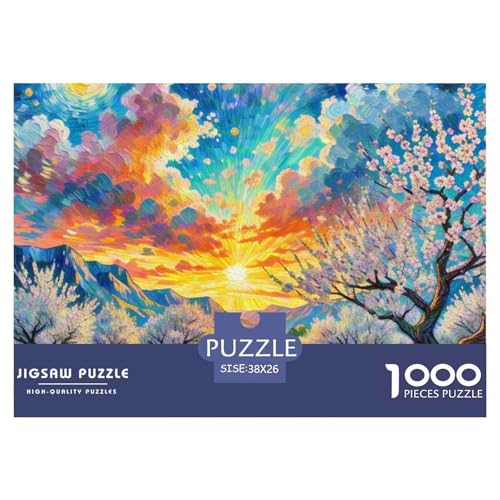 1000-Teile Aprikosenblüte Geschicklichkeitsspiel Puzzles Für Erwachsen Lernspiel Premium Quality Geschenke Für Erwachsene Und Kinder Ab 14 Jahren 38x26cm/1000pcs von UJSDVNNJJ