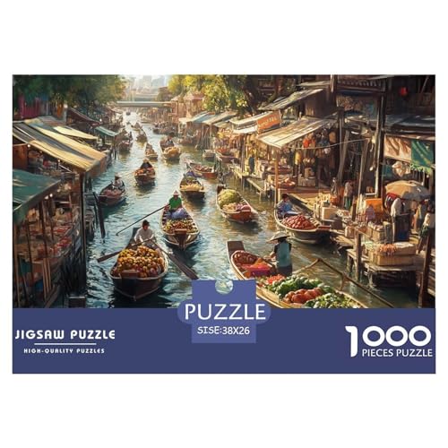 1000 Teile Bangkok Mekong Fluss Pädagogisches Spiel Puzzles Für Erwachsen Herausforderung Spielzeug Premium Quality Stress Abbauen Für Die Ganze Familie 38x26cm/1000pcs von UJSDVNNJJ