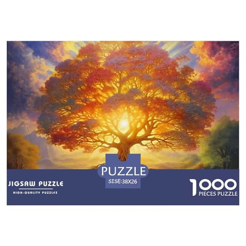 1000 Teile Baum des Lebens Pädagogisches Spiel Puzzles Für Erwachsen Herausforderung Spielzeug Premium Quality Stress Abbauen Für Die Ganze Familie 38x26cm/1000pcs von UJSDVNNJJ