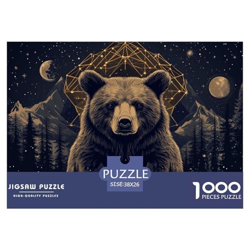 1000 Teile Braun Bär Geschicklichkeitsspiel Puzzles Für Erwachsen Herausforderung Spielzeug Premium Quality Geschenke Für Erwachsene Und Kinder Ab 14 Jahren 38x26cm/1000pcs von UJSDVNNJJ