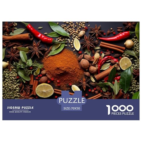 1000 Teile Bunte Gewürze Geschicklichkeitsspiel Puzzles Für Erwachsen Herausforderung Spielzeug Premium Quality Stress Abbauen Für Erwachsene Und Kinder Ab 14 Jahren 70x50cm/1000pcs von UJSDVNNJJ