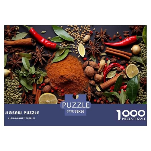 1000-Teile Bunte Gewürze Geschicklichkeitsspiel Puzzles Für Erwachsen Lernspiel Premium Quality Geschenke Für Die Ganze Familie 38x26cm/1000pcs von UJSDVNNJJ