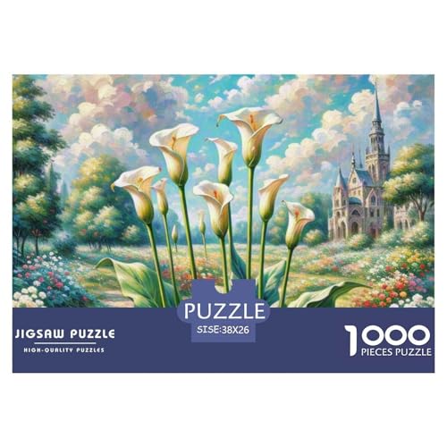1000-Teile Calla Lilie Geschicklichkeitsspiel Puzzles Für Erwachsen Lernspiel Premium Quality Geschenke Für Erwachsene Und Kinder Ab 14 Jahren 38x26cm/1000pcs von UJSDVNNJJ