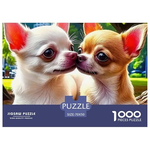 1000-Teile Chihuahua Geschicklichkeitsspiel Puzzles Für Erwachsen Herausforderung Spielzeug Premium Quality Geschenke Für Die Ganze Familie 70x50cm/1000pcs von UJSDVNNJJ