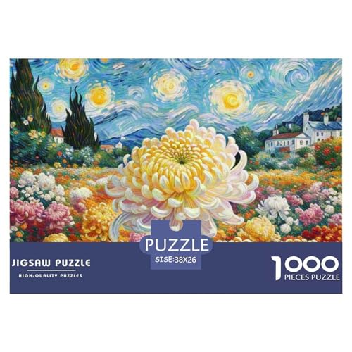 1000-Teile Chrysanthemen Geschicklichkeitsspiel Puzzles Für Erwachsen Lernspiel Premium Quality Geschenke Für Erwachsene Und Kinder Ab 14 Jahren 38x26cm/1000pcs von UJSDVNNJJ