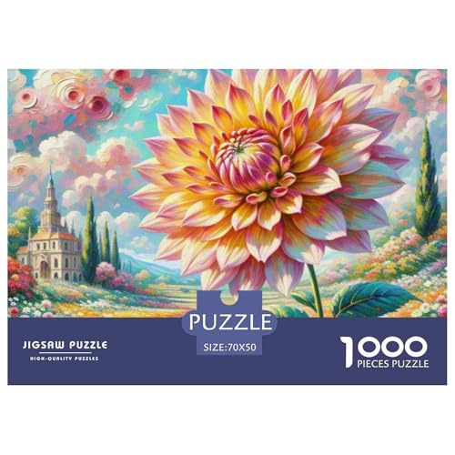 1000-Teile Dahlia Pädagogisches Spiel Puzzles Für Erwachsen Lernspiel Premium Quality Geschenke Für Die Ganze Familie 70x50cm/1000pcs von UJSDVNNJJ