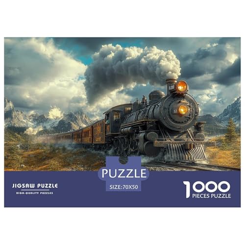 1000 Teile Dampfzug Geschicklichkeitsspiel Puzzles Für Erwachsen Herausforderung Spielzeug Premium Quality Stress Abbauen Für Die Ganze Familie 70x50cm/1000pcs von UJSDVNNJJ
