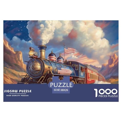 1000-Teile Dampfzug Geschicklichkeitsspiel Puzzles Für Erwachsen Lernspiel Premium Quality Geschenke Für Erwachsene Und Kinder Ab 14 Jahren 38x26cm/1000pcs von UJSDVNNJJ