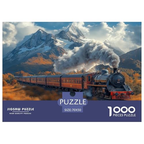 1000 Teile Dampfzug Pädagogisches Spiel Puzzles Für Erwachsen Lernspiel Premium Quality Geschenke Für Erwachsene Und Kinder Ab 14 Jahren 70x50cm/1000pcs von UJSDVNNJJ