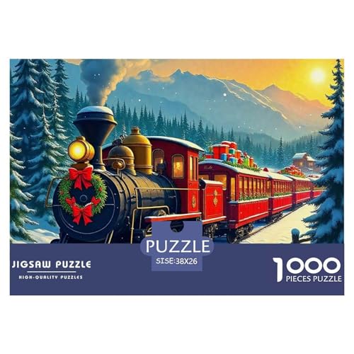 1000-Teile Dampfzug Pädagogisches Spiel Puzzles Für Erwachsen Lernspiel Premium Quality Stress Abbauen Für Die Ganze Familie 38x26cm/1000pcs von UJSDVNNJJ