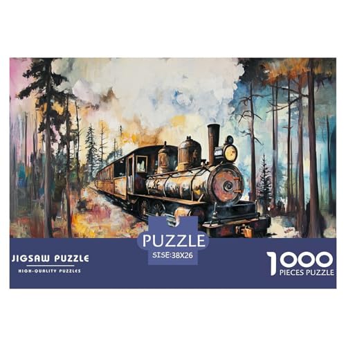 1000 Teile Dampfzug Pädagogisches Spiel Puzzles Für Erwachsen Lernspiel Premium Quality Stress Abbauen Für Erwachsene Und Kinder Ab 14 Jahren 38x26cm/1000pcs von UJSDVNNJJ