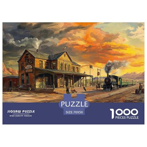 1000 Teile Dampfzug Pädagogisches Spiel Puzzles Für Erwachsen Lernspiel Premium Quality Stress Abbauen Für Erwachsene Und Kinder Ab 14 Jahren 70x50cm/1000pcs von UJSDVNNJJ
