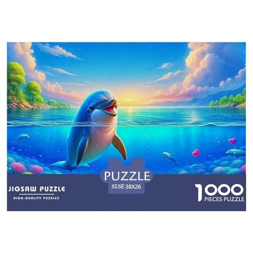 1000 Teile Delphin Geschicklichkeitsspiel Delphin Puzzles Für Erwachsen Herausforderung Spielzeug Premium Quality Geschenke Für Erwachsene Und Kinder Ab 14 Jahren 38x26cm/1000pcs von UJSDVNNJJ