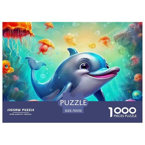 1000 Teile Delphin Geschicklichkeitsspiel Delphin Puzzles Für Erwachsen Lernspiel Premium Quality Geschenke Für Die Ganze Familie 70x50cm/1000pcs von UJSDVNNJJ