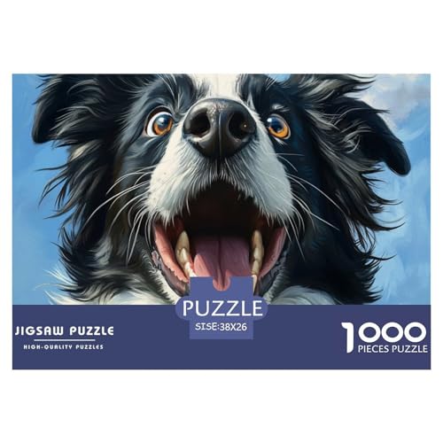 1000 Teile Der Border Collie Geschicklichkeitsspiel Puzzles Für Erwachsen Herausforderung Spielzeug Premium Quality Stress Abbauen Für Die Ganze Familie 38x26cm/1000pcs von UJSDVNNJJ