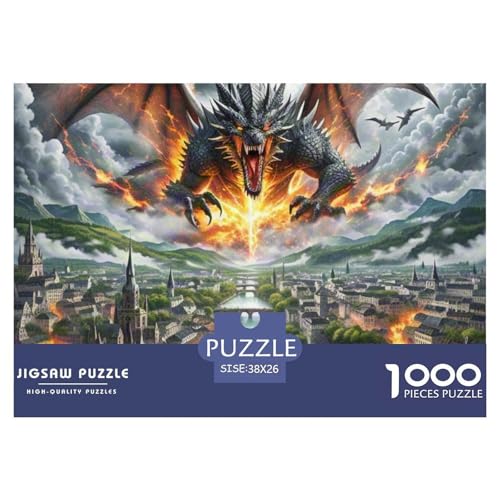 1000 Teile Der Drache Geschicklichkeitsspiel Puzzles Für Erwachsen Herausforderung Spielzeug Premium Quality Geschenke Für Die Ganze Familie 38x26cm/1000pcs von UJSDVNNJJ