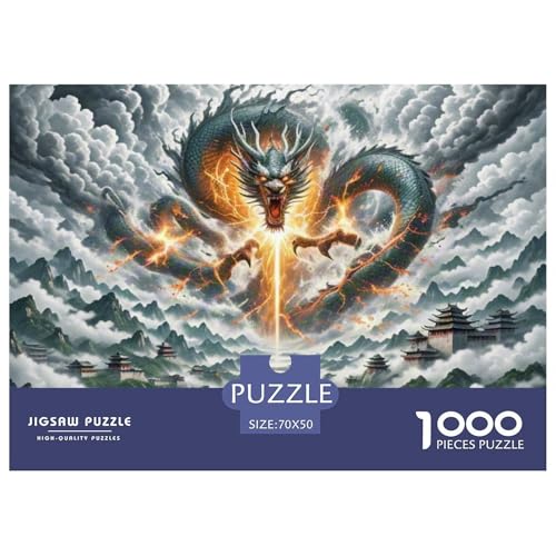 1000 Teile Der Drache Geschicklichkeitsspiel Puzzles Für Erwachsen Herausforderung Spielzeug Premium Quality Geschenke Für Die Ganze Familie 70x50cm/1000pcs von UJSDVNNJJ