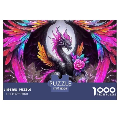 1000-Teile Drachen Geschicklichkeitsspiel Puzzles Für Erwachsen Lernspiel Premium Quality Geschenke Für Erwachsene Und Kinder Ab 14 Jahren 38x26cm/1000pcs von UJSDVNNJJ