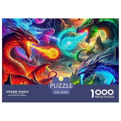 1000-Teile Drachen Geschicklichkeitsspiel Puzzles Für Erwachsen Lernspiel Premium Quality Geschenke Für Erwachsene Und Kinder Ab 14 Jahren 70x50cm/1000pcs von UJSDVNNJJ