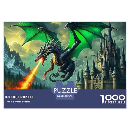 1000 Teile Drachen Pädagogisches Spiel Puzzles Für Erwachsen Herausforderung Spielzeug Premium Quality Stress Abbauen Für Erwachsene Und Kinder Ab 14 Jahren 38x26cm/1000pcs von UJSDVNNJJ