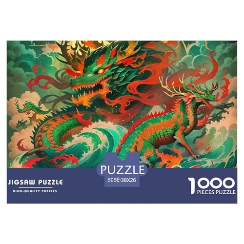 1000 Teile Drachen Pädagogisches Spiel Puzzles Für Erwachsen Lernspiel Premium Quality Geschenke Für Erwachsene Und Kinder Ab 14 Jahren 38x26cm/1000pcs von UJSDVNNJJ