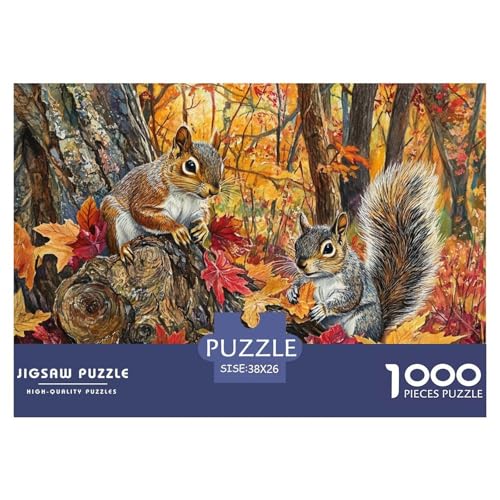1000 Teile Eichhörnchen Geschicklichkeitsspiel Puzzles Für Erwachsen Lernspiel Premium Quality Stress Abbauen Für Erwachsene Und Kinder Ab 14 Jahren 38x26cm/1000pcs von UJSDVNNJJ