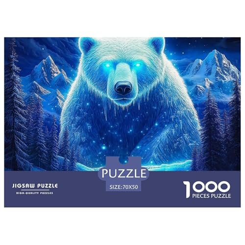 1000-Teile Eisbär Geschicklichkeitsspiel Puzzles Für Erwachsen Herausforderung Spielzeug Premium Quality Geschenke Für Die Ganze Familie 70x50cm/1000pcs von UJSDVNNJJ