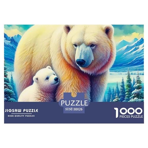 1000-Teile Eisbär Pädagogisches Spiel Puzzles Für Erwachsen Herausforderung Spielzeug Premium Quality Geschenke Für Die Ganze Familie 38x26cm/1000pcs von UJSDVNNJJ