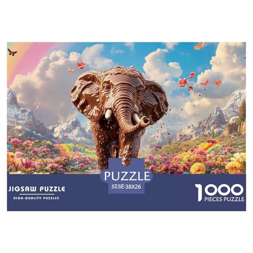 1000-Teile Elefanten Geschicklichkeitsspiel Puzzles Für Erwachsen Herausforderung Spielzeug Premium Quality Geschenke Für Die Ganze Familie 38x26cm/1000pcs von UJSDVNNJJ