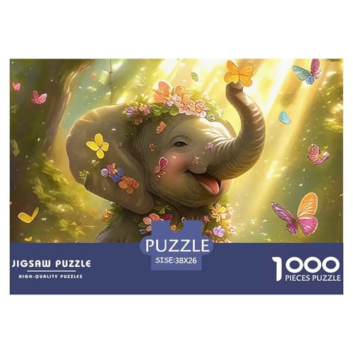 1000 Teile Elefanten Geschicklichkeitsspiel Puzzles Für Erwachsen Herausforderung Spielzeug Premium Quality Geschenke Für Die Ganze Familie 38x26cm/1000pcs von UJSDVNNJJ