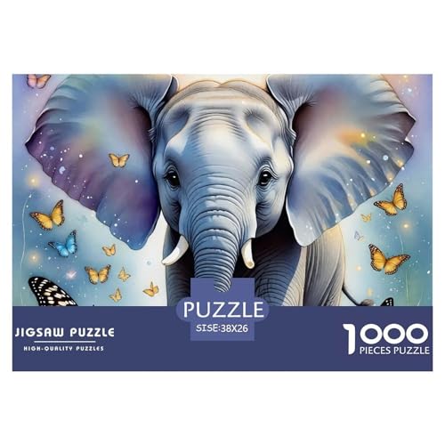 1000-Teile Elefanten Geschicklichkeitsspiel Puzzles Für Erwachsen Lernspiel Premium Quality Geschenke Für Erwachsene Und Kinder Ab 14 Jahren 38x26cm/1000pcs von UJSDVNNJJ