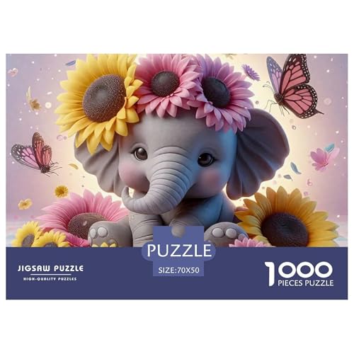 1000-Teile Elefanten Geschicklichkeitsspiel Puzzles Für Erwachsen Lernspiel Premium Quality Geschenke Für Erwachsene Und Kinder Ab 14 Jahren 70x50cm/1000pcs von UJSDVNNJJ