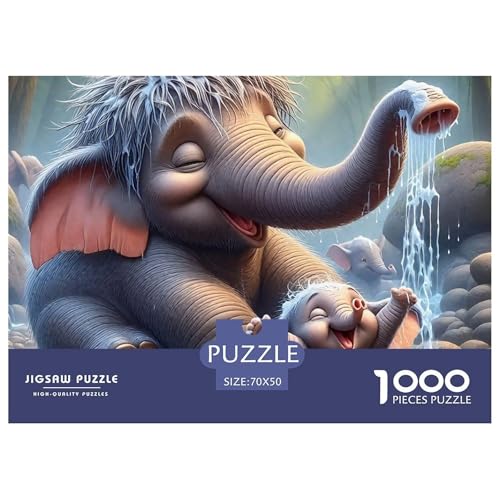 1000-Teile Elefanten Geschicklichkeitsspiel Puzzles Für Erwachsen Lernspiel Premium Quality Geschenke Für Erwachsene Und Kinder Ab 14 Jahren 70x50cm/1000pcs von UJSDVNNJJ