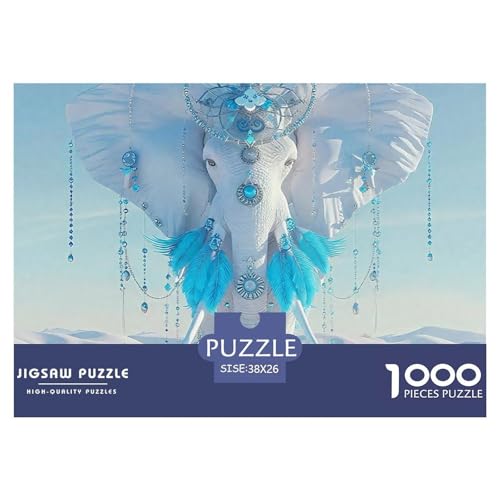1000-Teile Elefanten Geschicklichkeitsspiel Puzzles Für Erwachsen Lernspiel Premium Quality Stress Abbauen Für Die Ganze Familie 38x26cm/1000pcs von UJSDVNNJJ