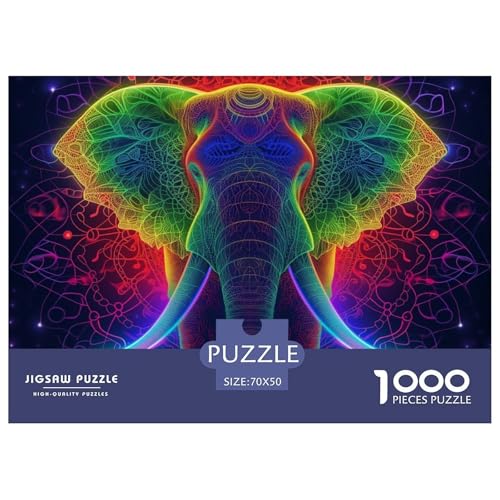 1000-Teile Elefanten Pädagogisches Spiel Puzzles Für Erwachsen Lernspiel Premium Quality Geschenke Für Die Ganze Familie 70x50cm/1000pcs von UJSDVNNJJ