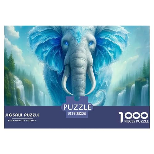 1000-Teile Elefanten Pädagogisches Spiel Puzzles Für Erwachsen Lernspiel Premium Quality Stress Abbauen Für Die Ganze Familie 38x26cm/1000pcs von UJSDVNNJJ