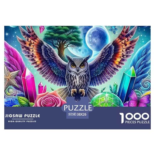 1000-Teile Eule Geschicklichkeitsspiel Puzzles Für Erwachsen Herausforderung Spielzeug Premium Quality Geschenke Für Die Ganze Familie 38x26cm/1000pcs von UJSDVNNJJ
