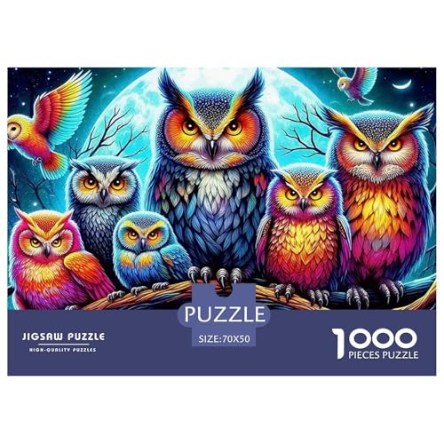 1000-Teile Eule Geschicklichkeitsspiel Puzzles Für Erwachsen Lernspiel Premium Quality Geschenke Für Erwachsene Und Kinder Ab 14 Jahren 70x50cm/1000pcs von UJSDVNNJJ