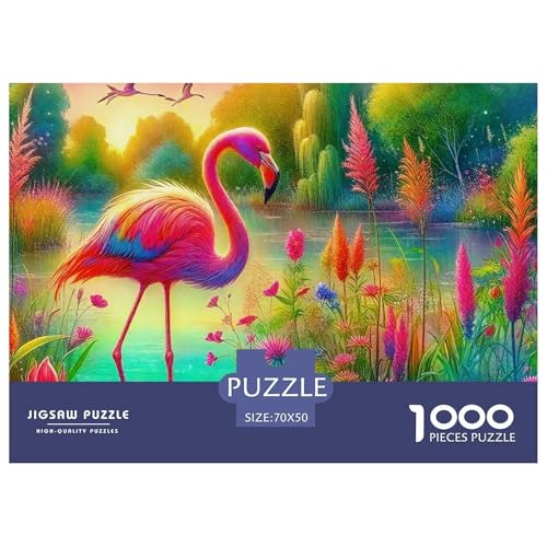 1000 Teile Flamingo Geschicklichkeitsspiel Puzzles Für Erwachsen Herausforderung Spielzeug Premium Quality Geschenke Für Die Ganze Familie 70x50cm/1000pcs von UJSDVNNJJ