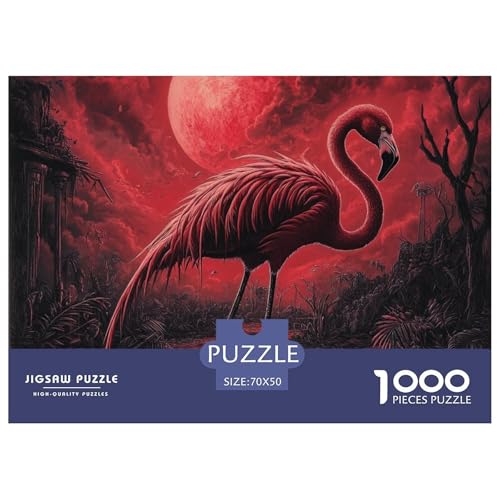 1000-Teile Flamingo Pädagogisches Spiel Puzzles Für Erwachsen Herausforderung Spielzeug Premium Quality Stress Abbauen Für Erwachsene Und Kinder Ab 14 Jahren 70x50cm/1000pcs von UJSDVNNJJ