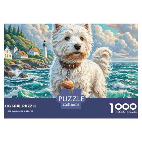 1000-Teile Fox Terrier Pädagogisches Spiel Puzzles Für Erwachsen Lernspiel Premium Quality Stress Abbauen Für Die Ganze Familie 38x26cm/1000pcs von UJSDVNNJJ