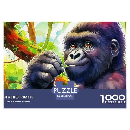 1000-Teile Gorilla Geschicklichkeitsspiel Puzzles Für Erwachsen Lernspiel Premium Quality Geschenke Für Erwachsene Und Kinder Ab 14 Jahren 38x26cm/1000pcs von UJSDVNNJJ