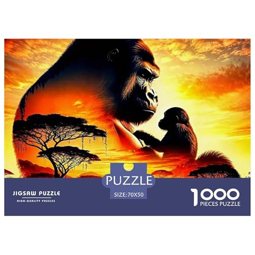 1000-Teile Gorilla Geschicklichkeitsspiel Puzzles Für Erwachsen Lernspiel Premium Quality Geschenke Für Erwachsene Und Kinder Ab 14 Jahren 70x50cm/1000pcs 1000-Teile Gorilla Geschicklichkeitsspiel Puzzles Für Erwachsen Lernspiel Premium Quality Geschenke Für Erwachsene Und Kinder Ab 14 Jahren 70x50cm/1000pcs von UJSDVNNJJ