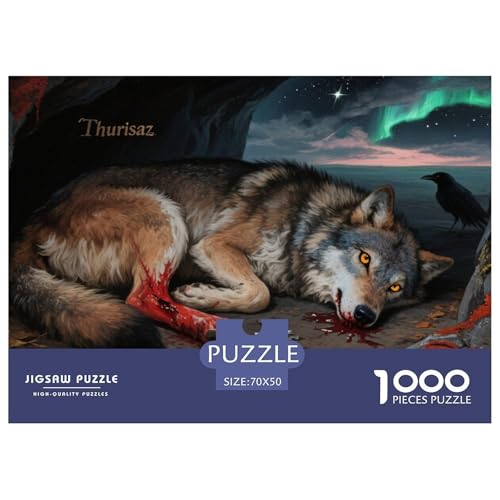 1000-Teile Große Wildtiere Pädagogisches Spiel Wolf Puzzles Für Erwachsen Lernspiel Premium Quality Geschenke Für Erwachsene Und Kinder Ab 14 Jahren 70x50cm/1000pcs von UJSDVNNJJ