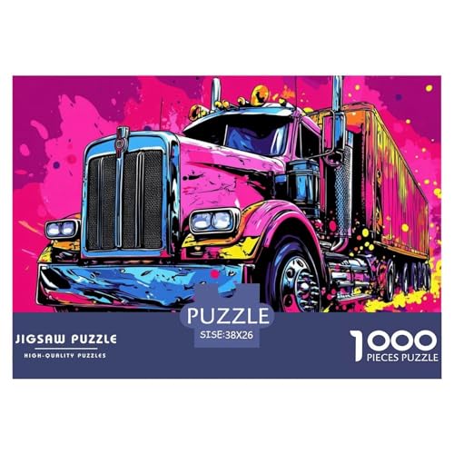 1000-Teile Großer LKW Pädagogisches Spiel Puzzles Für Erwachsen Herausforderung Spielzeug Premium Quality Geschenke Für Erwachsene Und Kinder Ab 14 Jahren 38x26cm/1000pcs von UJSDVNNJJ