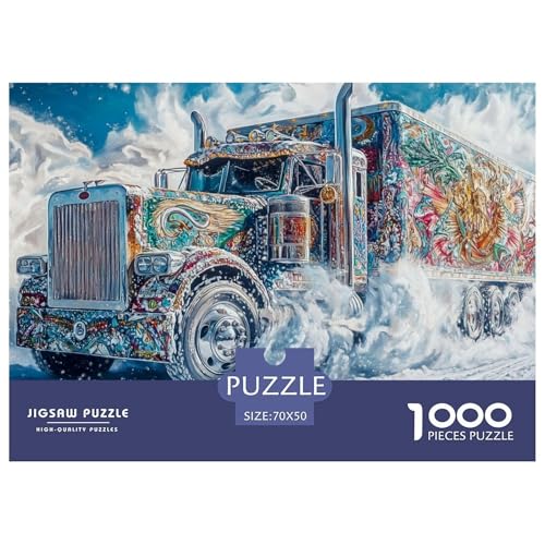 1000-Teile Großer LKW Pädagogisches Spiel Puzzles Für Erwachsen Herausforderung Spielzeug Premium Quality Geschenke Für Erwachsene Und Kinder Ab 14 Jahren 70x50cm/1000pcs von UJSDVNNJJ