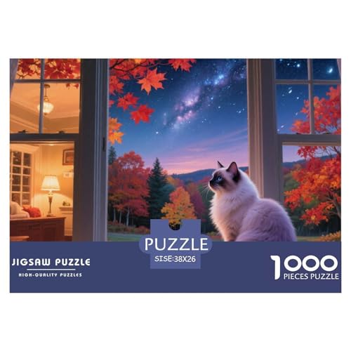 1000-Teile Haustier Katze Pädagogisches Spiel Muppet Puzzles Für Erwachsen Lernspiel Premium Quality Geschenke Für Erwachsene Und Kinder Ab 14 Jahren 38x26cm/1000pcs von UJSDVNNJJ